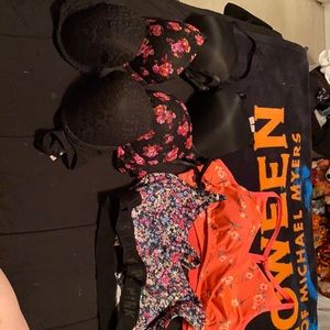 Pink Victoria’s Secret panties and bras sport bras